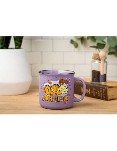 Taza Camper Cerámica Silver Buffalo Garfield y Odie 591ml