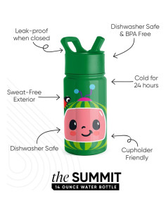 Botella de Agua Aislada Simple Modern 414ml CoComelon 2