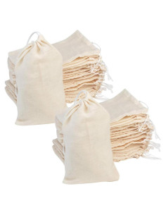 Bolsas de Algodón Reutilizables Tayfremn 100 Pcs 10x15 cm