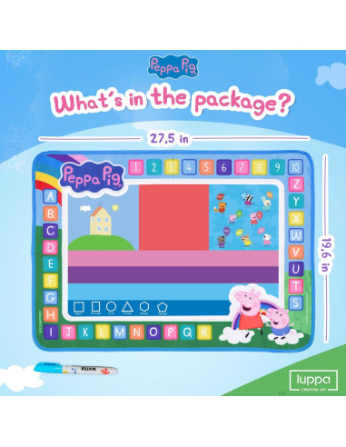 Alfombra de Dibujo de Agua LUPPA 50x70cm Peppa Pig Rosa