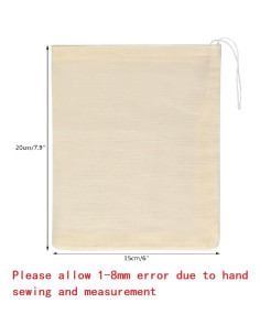 Bolsas de Algodón Reutilizables Tayfremn 100 Pcs 10x15 cm 2