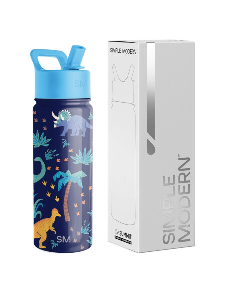 Botella de Agua Simple Modern 18oz Aislada Niños Jungla Jurásica