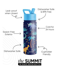 Botella de Agua Simple Modern 18oz Aislada Niños Jungla Jurásica 2