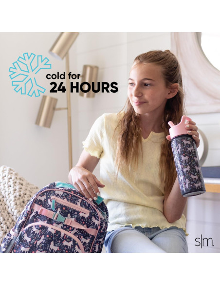 Botella de Agua Simple Modern 18oz Aislada Niños Jungla Jurásica