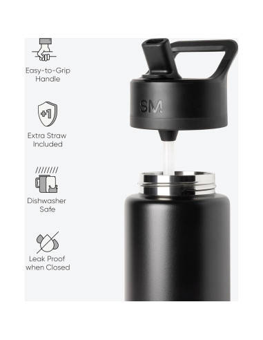 Botella de Agua Aislada Simple Modern 532 ml Tapa Pajita Tractor