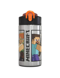 Botella de Agua Inoxidable Zak Minecraft 457 ml con Asa