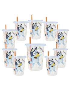 Tazas Sippy Bluey - 10 Tazas Antifugas Reutilizables