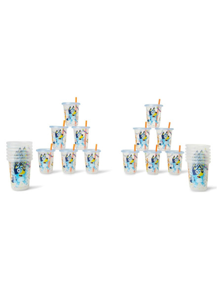 Tazas de paja Bluey Take & Toss - 24 unidades a prueba de derrames Tazas de paja Bluey Take & Toss - 24 unidades a prueba de derrames