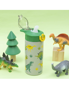 Botella de Agua Infantil Zak Designs 414ml con Pajilla Dino 2