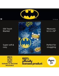 Manta Batman Franco Kids 157x229 cm Suave y Colorida 2