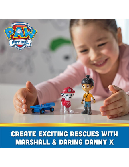 Figuras de Paw Patrol Marshall y Daring Danny X con Patineta
