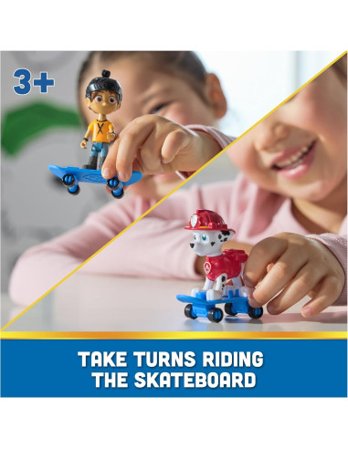 Figuras de Paw Patrol Marshall y Daring Danny X con Patineta