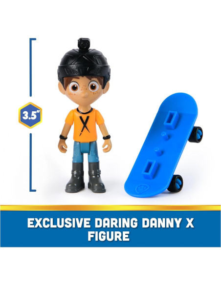 Figuras de Paw Patrol Marshall y Daring Danny X con Patineta