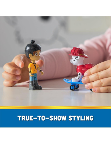 Figuras de Paw Patrol Marshall y Daring Danny X con Patineta