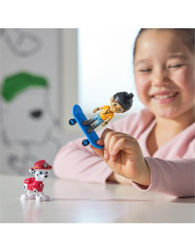 Figuras de Paw Patrol Marshall y Daring Danny X con Patineta