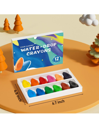 Crayones Lavables Cuatro Caramelos 12 Colores No Tóxicos