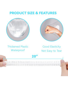 Gorros de Ducha Desechables Ortarco 100PCS 50.8cm Transparentes 2