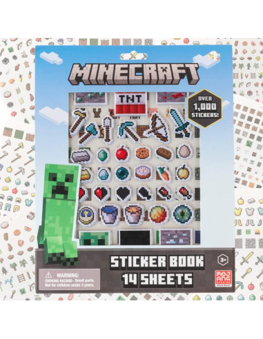 Stickers de Minecraft para Niños - Set 14 Hojas + 1200 Stickers