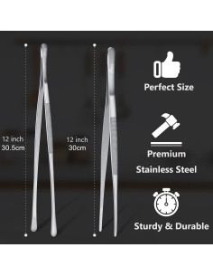 Pinzas de Cocina Hotec de Acero Inoxidable 30.48 cm - Juego de 2 2