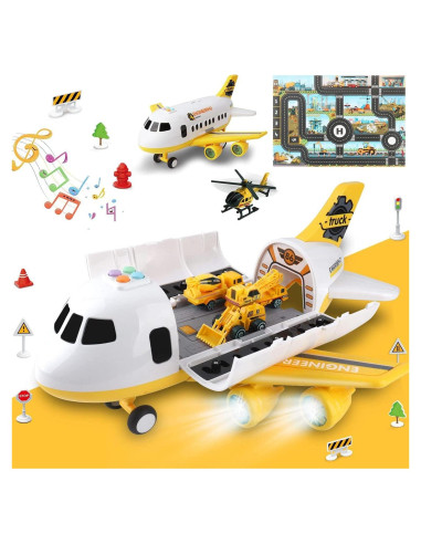 Juego de Construcción Dwi Dowellin con Camiones y Alfombrilla