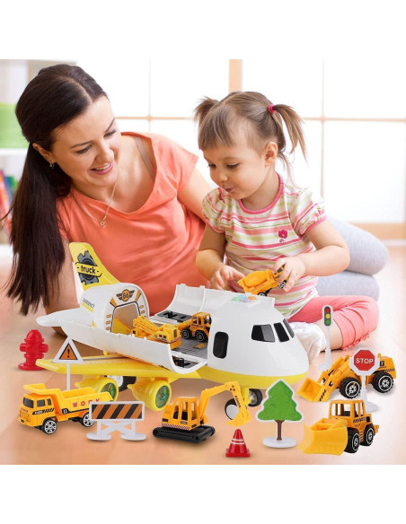 Juego de Construcción Dwi Dowellin con Camiones y Alfombrilla