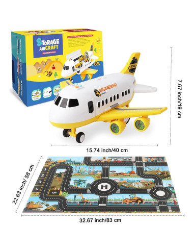 Juego de Construcción Dwi Dowellin con Camiones y Alfombrilla