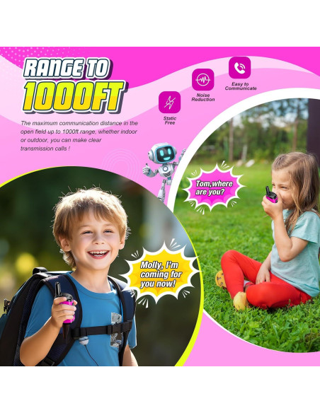 Walkie Talkies Rosa Comedyfun 2 Paquete para Niños