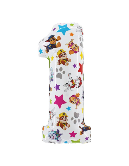Globo de Aluminio Toyland Paw Patrol Número 1 - 66 cm