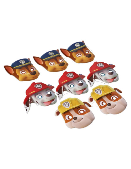 Máscaras de Papel Premium Paw Patrol - Pack de 8 para Fiestas