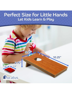 Juego de Cornhole Mini EUCATUS 2 Tableros y 8 Bolsas 2