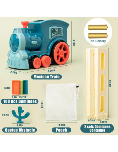 Tren Automático de Dominós WFOGOC 200 Piezas Azul 2