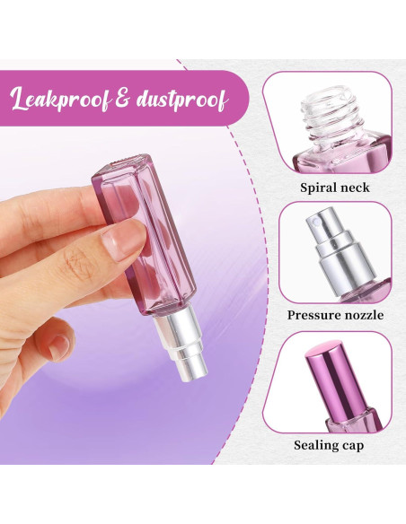 3 Pcs Botellas de Perfume de Vidrio 10ML Ptwola Reutilizables