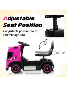 Coche Eléctrico HONEY JOY HJ-0963 Rosa 6V Ajustable 2