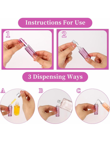 3 Pcs Botellas de Perfume de Vidrio 10ML Ptwola Reutilizables