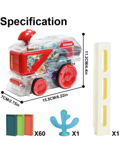 Tren de dominó Kendyy con 60 piezas para niños 3 años 2