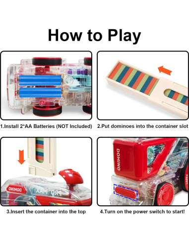 Tren de dominó Kendyy con 60 piezas para niños 3 años