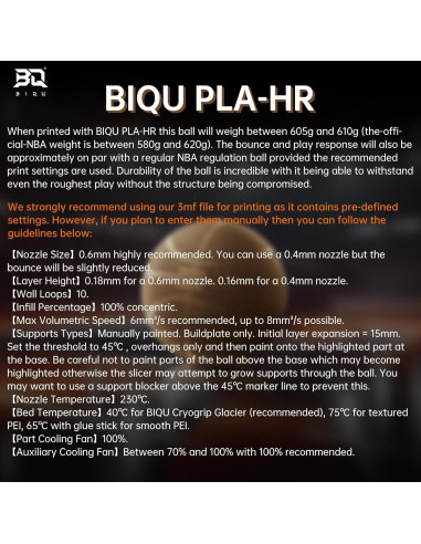 Filamento Flexible BIQU PLA-HR 1,75 mm para Impresora 3D