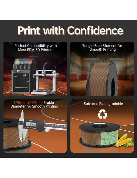 Filamento Flexible BIQU PLA-HR 1,75 mm para Impresora 3D