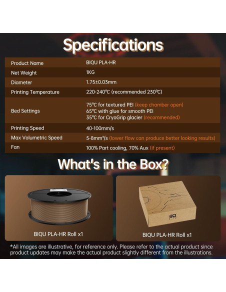 Filamento Flexible BIQU PLA-HR 1,75 mm para Impresora 3D