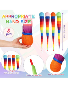 Pelotas de Lanzar y Atrapar Leyndo 8 Pcs 65 cm Coloridas 2