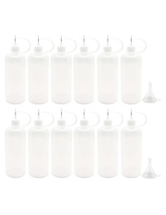 12 Botellas Goteo 120ml MYYZMY + 2 Mini Embudos para Manualidades