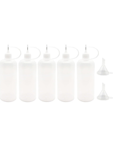 12 Botellas Goteo 120ml MYYZMY + 2 Mini Embudos para Manualidades