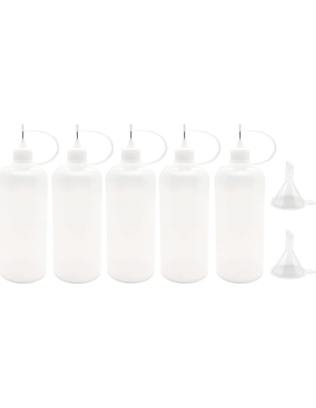 12 Botellas Goteo 120ml MYYZMY + 2 Mini Embudos para Manualidades