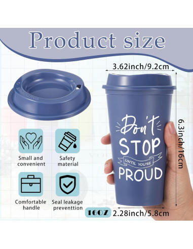 12 Tazas de Café Reutilizables FillTouch con Tapa Morandi 473ml