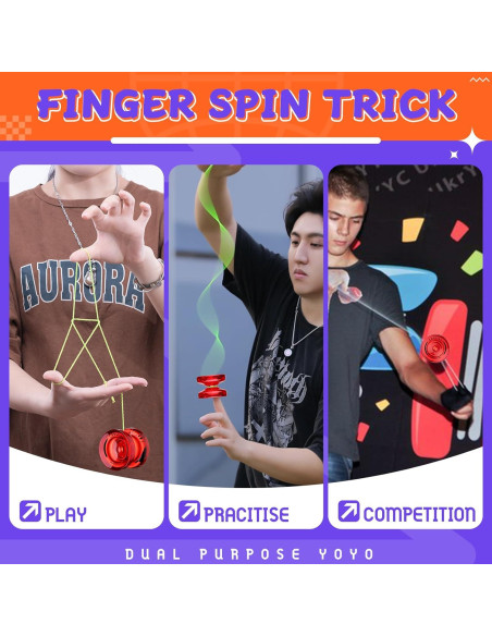 Yoyo Profesional K2 Cristal Rojo para Niños + Accesorios