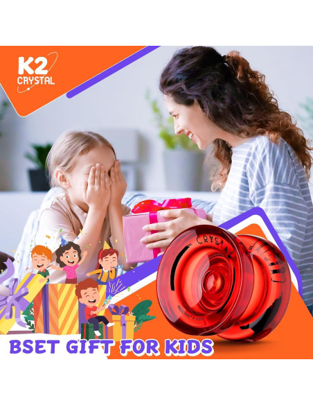 Yoyo Profesional K2 Cristal Rojo para Niños + Accesorios