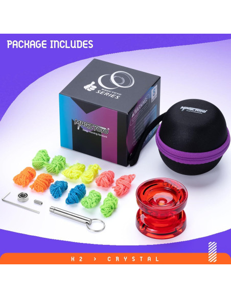 Yoyo Profesional K2 Cristal Rojo para Niños + Accesorios
