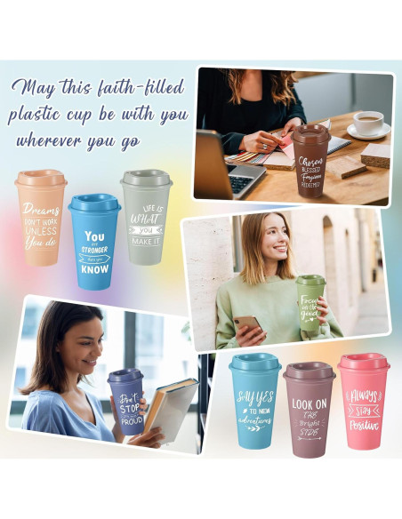 12 Tazas de Café Reutilizables FillTouch con Tapa Morandi 473ml