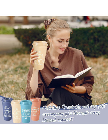 12 Tazas de Café Reutilizables FillTouch con Tapa Morandi 473ml