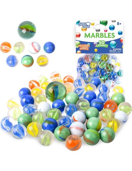 Canicas de Vidrio Coloridas Entretenimiento Días Soleados 50 Pzas Canicas de Vidrio Coloridas Entretenimiento Días Soleados 50 Pzas